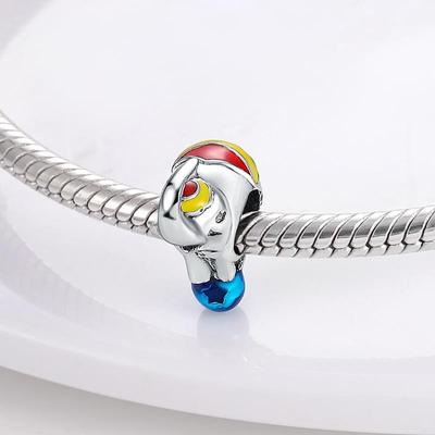 Ciondoli di elefanti del circo perline adatti al braccialetto originale di marca Gioielleria raffinata di colore argento fai da te per regalo