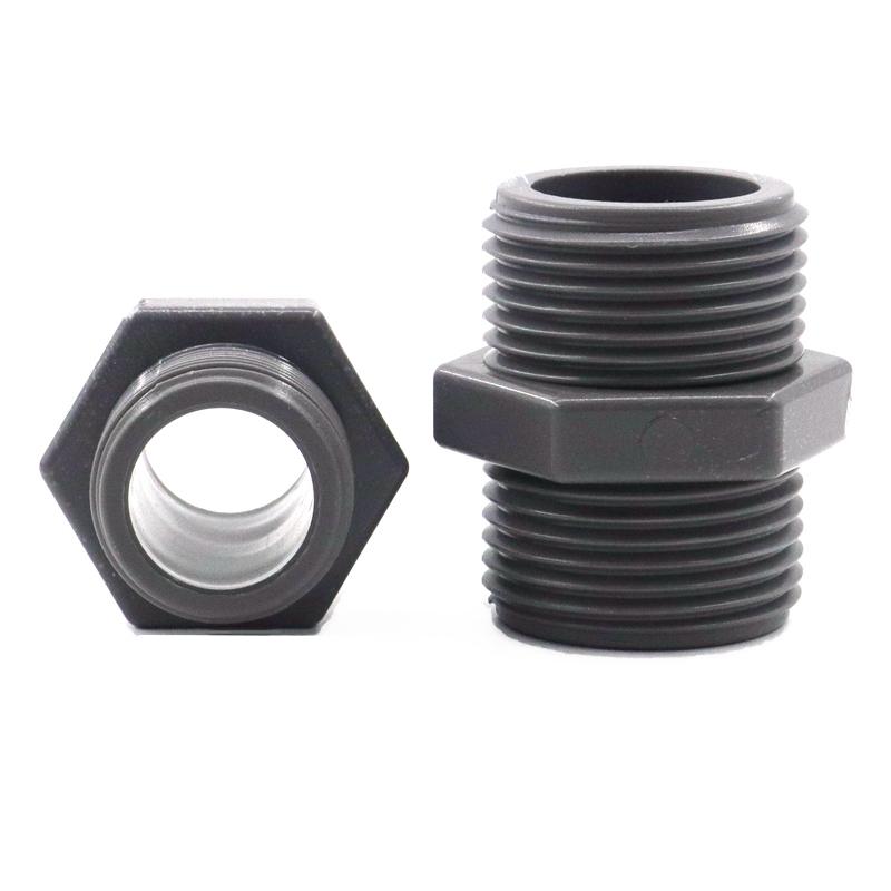 5pcs Grey PVC Nipple Connector 1/2" 3/4" 1" PVC Pipe Connector Garden Irrigation Pipe Fittings Aquarium Water Supply Tube Joints