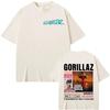 Rock Band Gorillaz Merch Graphic TShirt  Unisex Vintage Trendy High Street 100 Cotton Oversized Cartoon Women And Men Tshirt