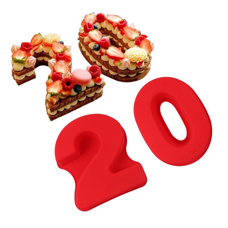 10 Inch 0-9 Numbers Shape Cake Mold DIY Cake Decoration Baking Mold for Birthday Festivals Anniversary Silicone Chocolate Molds