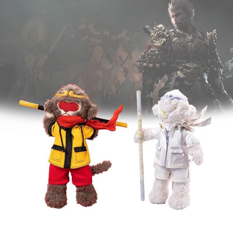 Black Wukong Myth Plush Toys Cute Cartoon Boys Birthday Holiday Dolls Gifts