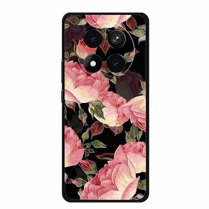 3D Emboss Case For Xiaomi Redmi Note 15 Phone Case Flowers Black Silicone Soft Back Cover Coque For Redmi Note 15 Pro Plus Case