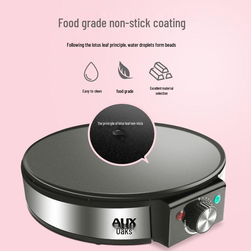 AUX Electric Crepe Maker: Multifunctional Pancake & BBQ Machine, Authentic Thin Pancake Pan, Popular Household Gadget.