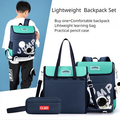 2025 Lente Zomer Nieuwe Student Schooltas Cartoon Astronaut Handtas Etui 3-delige Set Multifunctionele Unisex Kinderrugzak