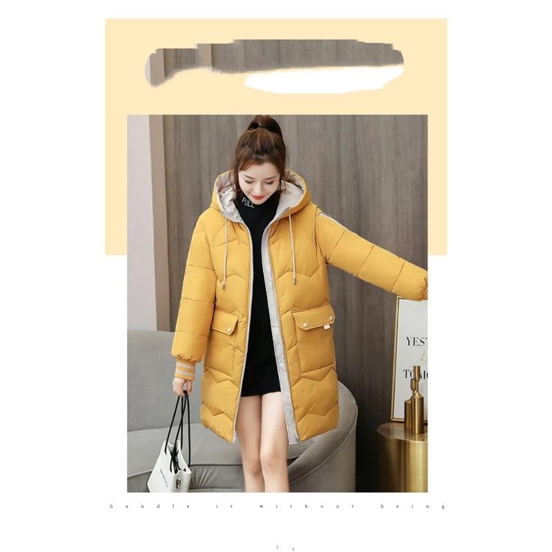 Women's Winter Mid To Long Loose Jacket Thick Cotton Jacket And Bread Jacket