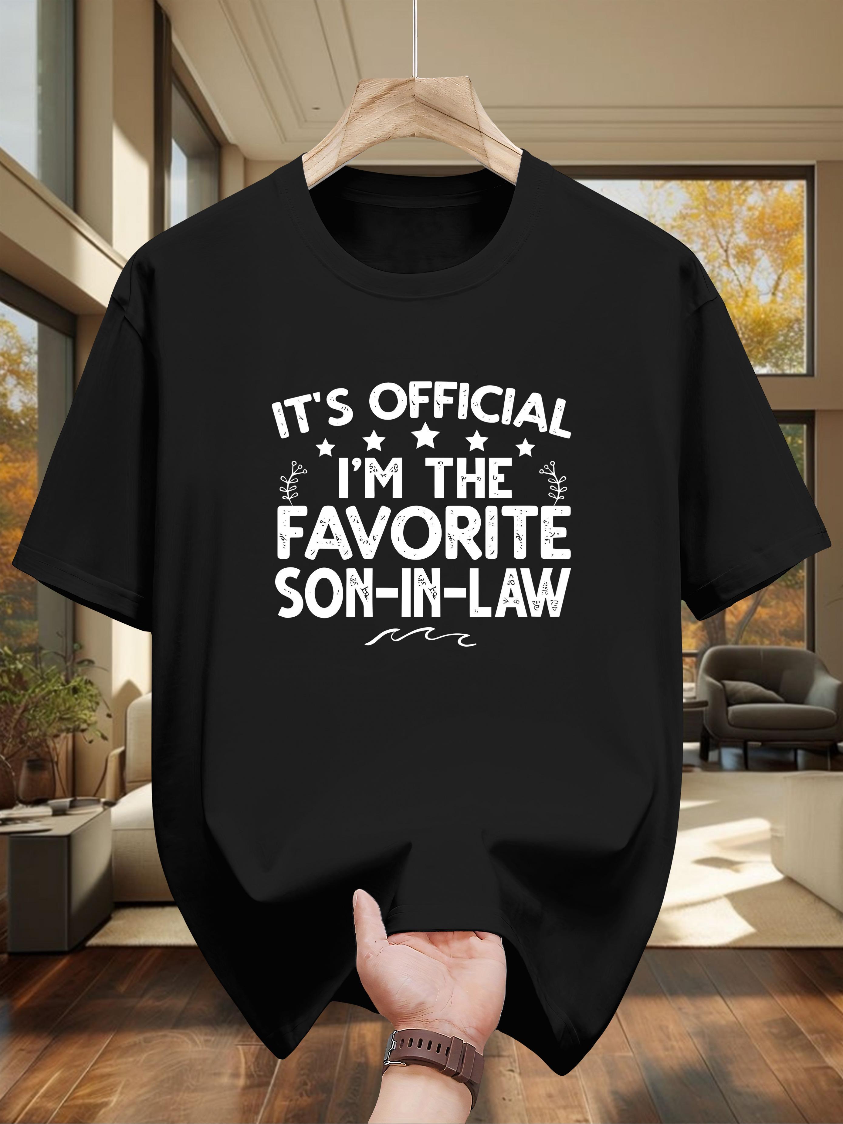 Niuwang Selection T-shirt - Navy Blue Casual Graphic Tee with Favorite Son-in-Law Print XXXXL