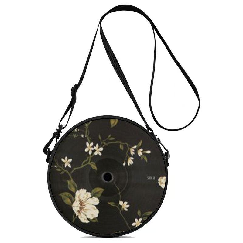 Women'S Personalized Vinyl Record Cosmetic Bag Shoulder Bag Backpack Storage Bag Polyester Travel Storage Bag