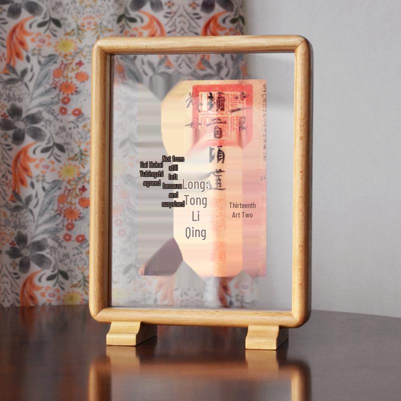 Double-Sided Round Corner Black Walnut Wood A4 Photo Frame Display Stand 8 inch (inner frame 20.3*15.2cm)