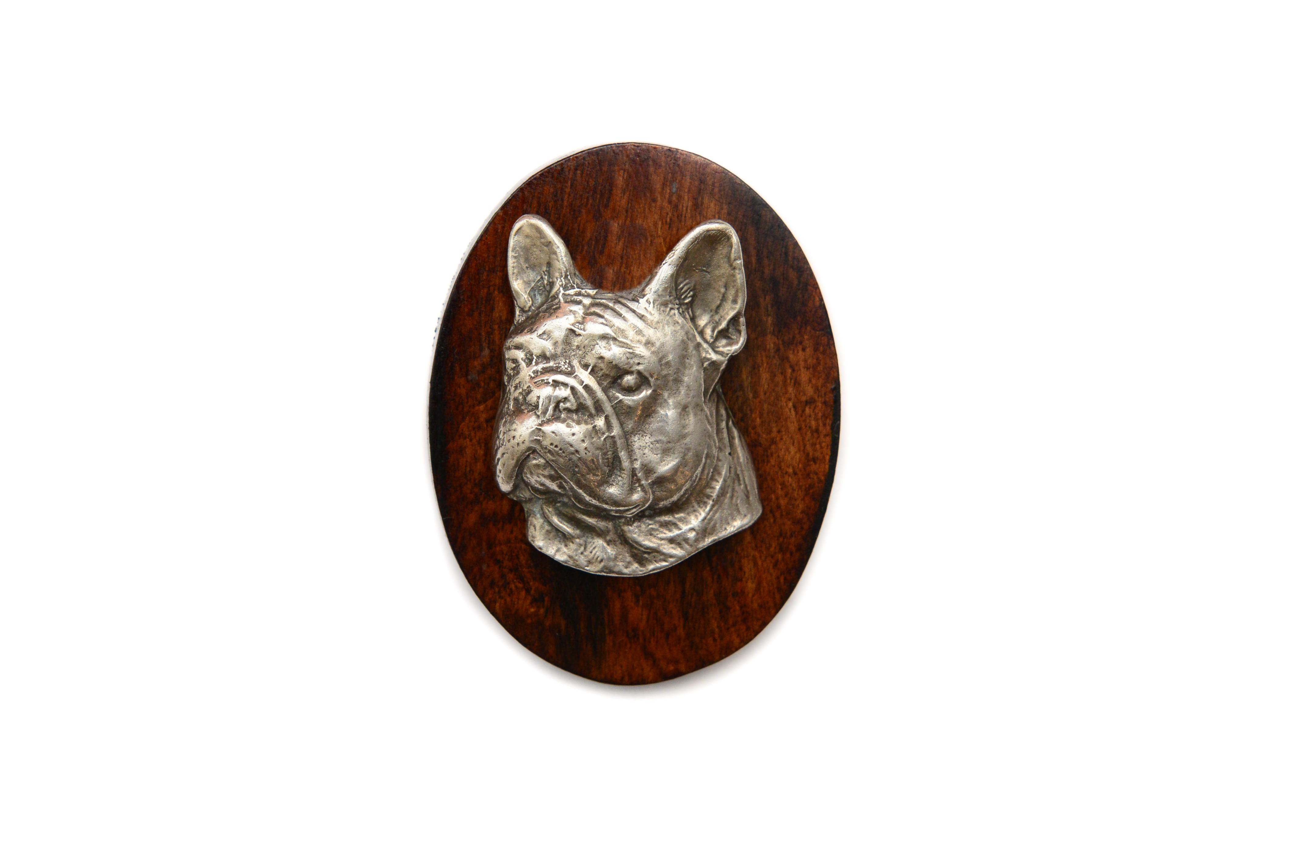 

French Bulldog, Frenchie II - Dog show brooch, starter number clip, dog pin by Art-Dog коричневий
