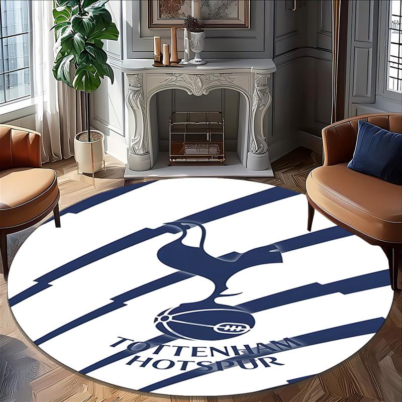 1pc T-Tottenham Hotspur  Carpet, Round Rug, Comfortable, Suitable for Entryways, Living Rooms, Office, And Bedrooms, Christmas Decoration