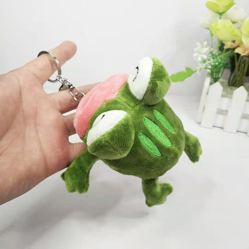 Fun Charming And Green Plush Frog Keychain Cartoon Toy Perfect For Gifts Girls