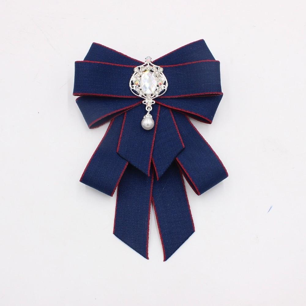 Crystal Bow Tie Rhinestone Ribbon Bow Brooch Fashion Neck Tie  For Men and Women
