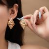 Summer Seaside Wind Golden Conch Stud Earrings Exaggerated Personality High Sense Light Luxury Earrings Niche Fashion Earrings