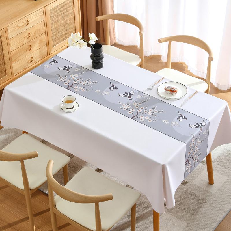 Fata de masa din PVC rezistenta la apa si la ulei Ins Tea Fata de masa rectangulara minimalista florala