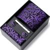 Tie Men'S Business Professional Dress Suit Blue Striped Gift Box Polyester Silk 7.5Cm Business Gift