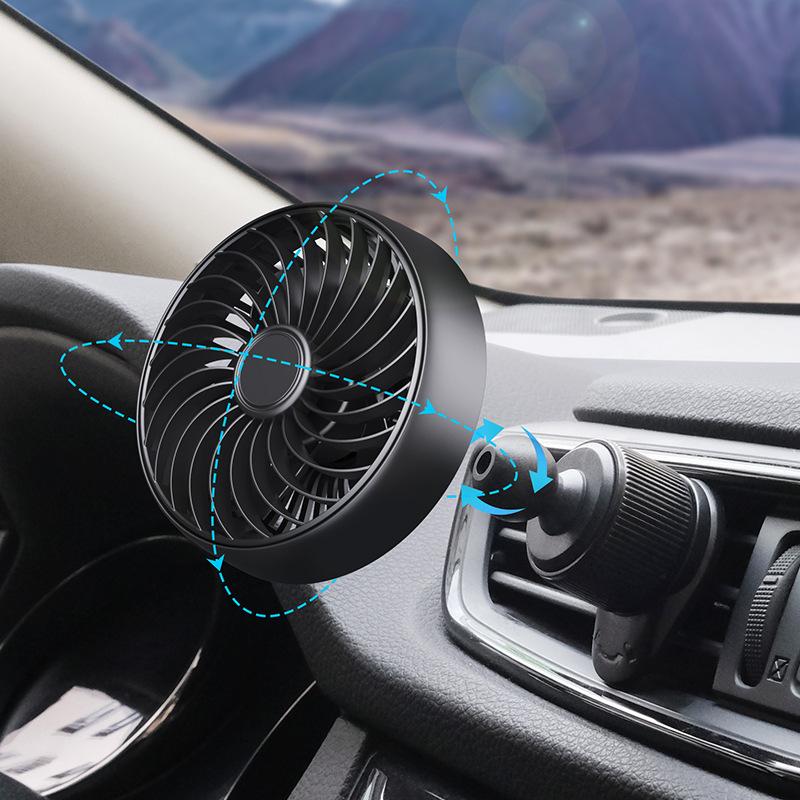 Air Vent 3 Speed 5V 1A Car Usb Cooling Fan 360 Degree Adjustable Air Outlet Car Fan 5-Blade Low Noise For Car Truck Suv Sedan