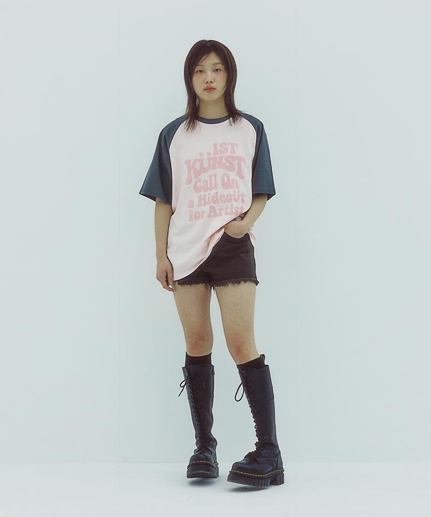 ISTKUNST Hideout Raglan Tee_Pink(Ik2Emmt503A)
