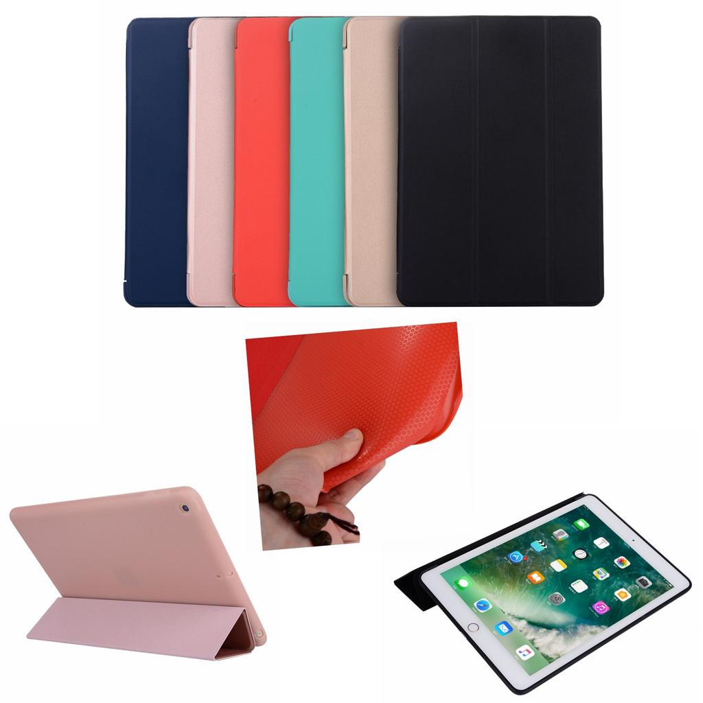 Suitable for Ipad 10.2 Silicone Heat Dissipation Protective Case Mini5 Anti-drop Soft Case Air2 Three-fold All-inclusive Edge Leather Case