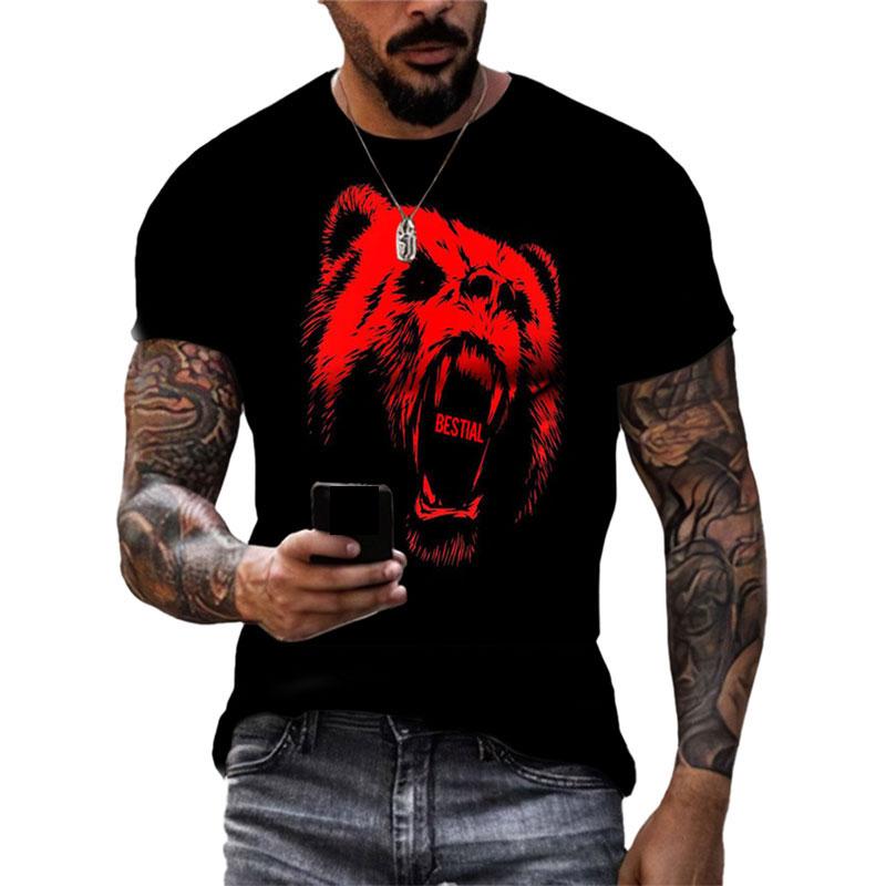 Καλοκαιρινό Animal Ανδρικό T-shirt Fashion Casual Personality Hip Hop Harajuku Streetwear 3D printed κοντομάνικο μπλουζάκια