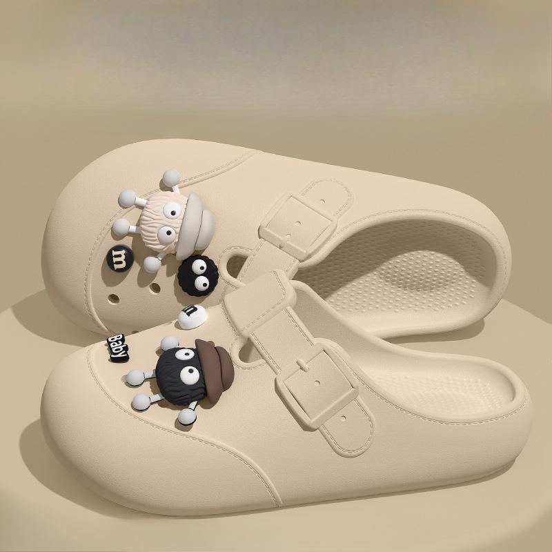 

Новый стиль шлепанцев Полушлепанцы и кроксы носят поверх женской обуви Fits 35-36 хаки