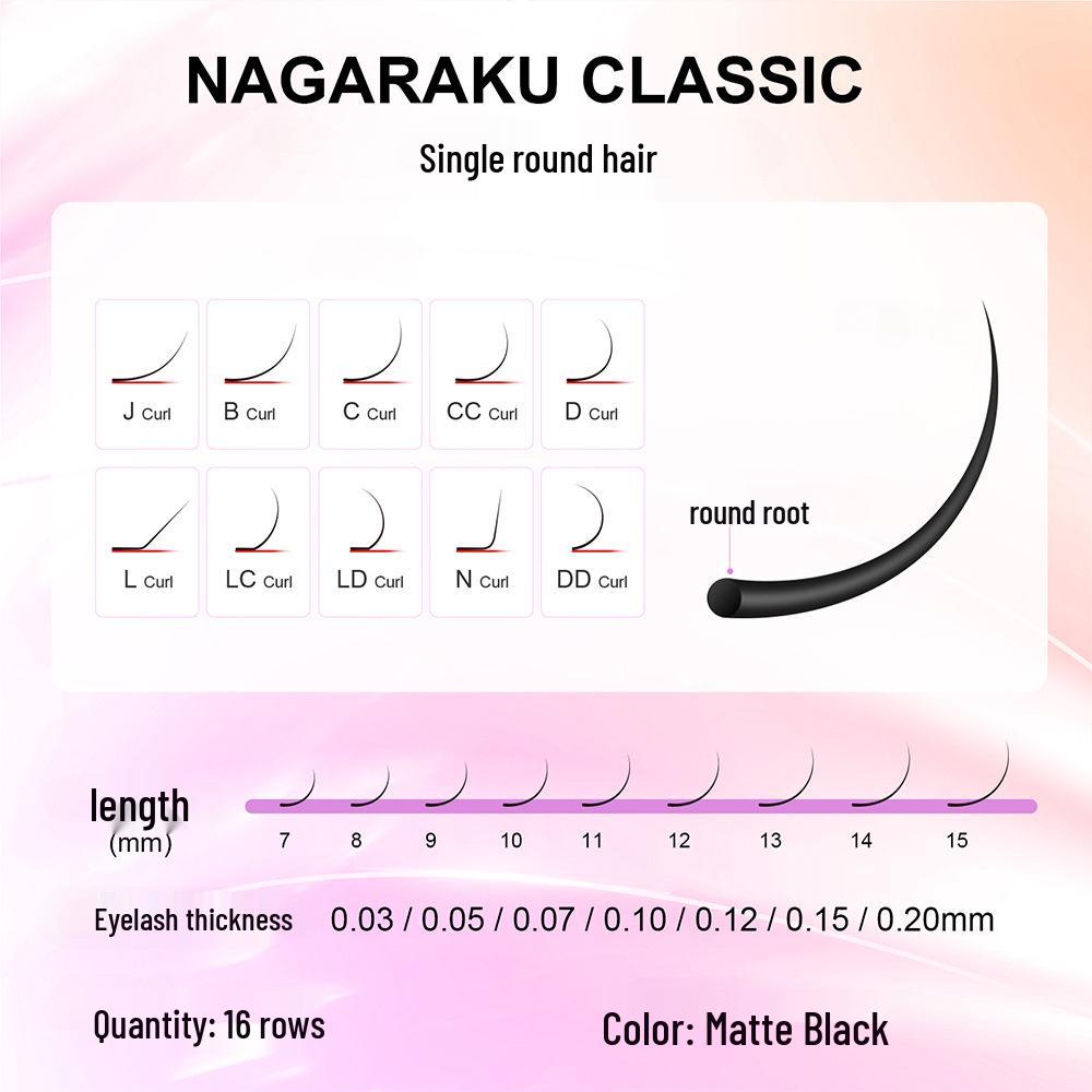 NAGARAKU 0,03/0,05 Matt Weich Handgemacht Einfach zu Greifen Blooming Falsche Wimpern