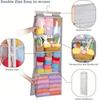2025 New Hanging Yarn Storage with 4 Large Pockets Clear Knitting Organizer Storage with Zippers for Crochet Lovers