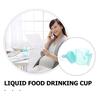 Liquid Feeding Cup for Elderly Disabled Adults with Soft Straw Spill Proof Design Measuring Scale Ergonomic Handle Bedridden