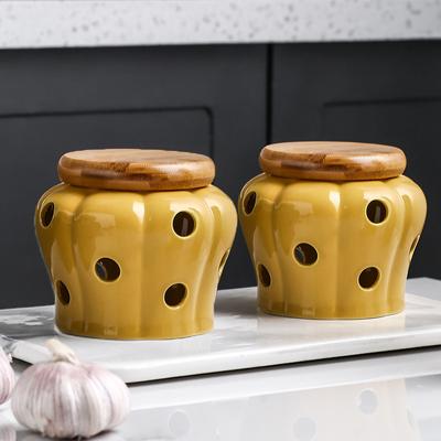 Biały ceramiczny słoik do przechowywania czosnku z pokrywką Wykwintny pusty słoik do przechowywania czosnku i imbiru, klosz do świecy, domowe pudełko na cukierki