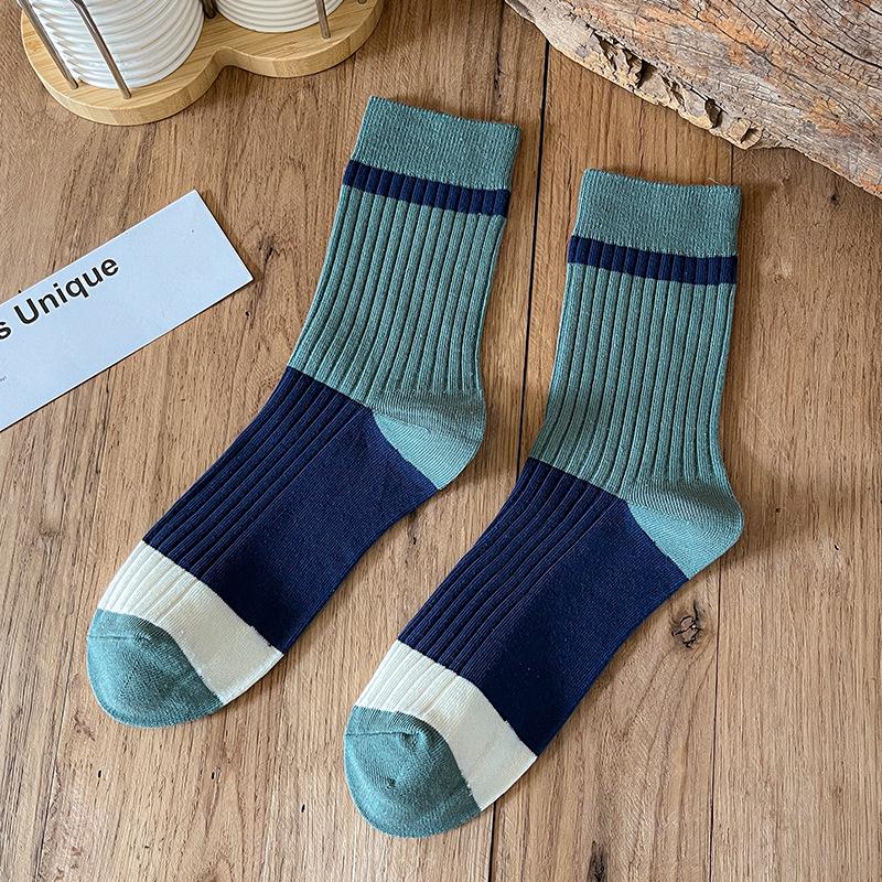 Male Autumn and Winter New Product Tie In Color Casual Tube Cotton Socks