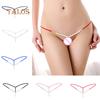 Sexy Lady Crotchless Faux Pearls String G-string Briefs Underwear Underpants Female Clothing