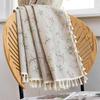 1 Plane Boho Cotton Linen Floral Short Curtain Tassel Trim Rod Pocket Cafe Curtain Kitchen Small Window Semi Blackout Bay Window Farmhouse Decor
