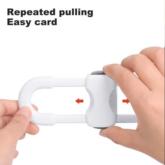 2 Pcs Sliding Cabinet Locks Baby Proofing Adjustable U-Shaped Safety Latches Easy Install Reusable Security Locks for Drawers Fridge