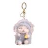 Plush Seated Sheep Keychain Pendant with Metal Ring for Backpack Keys, Soft Cute Lamb Keychain, Stuffed Animal Bag Charms
