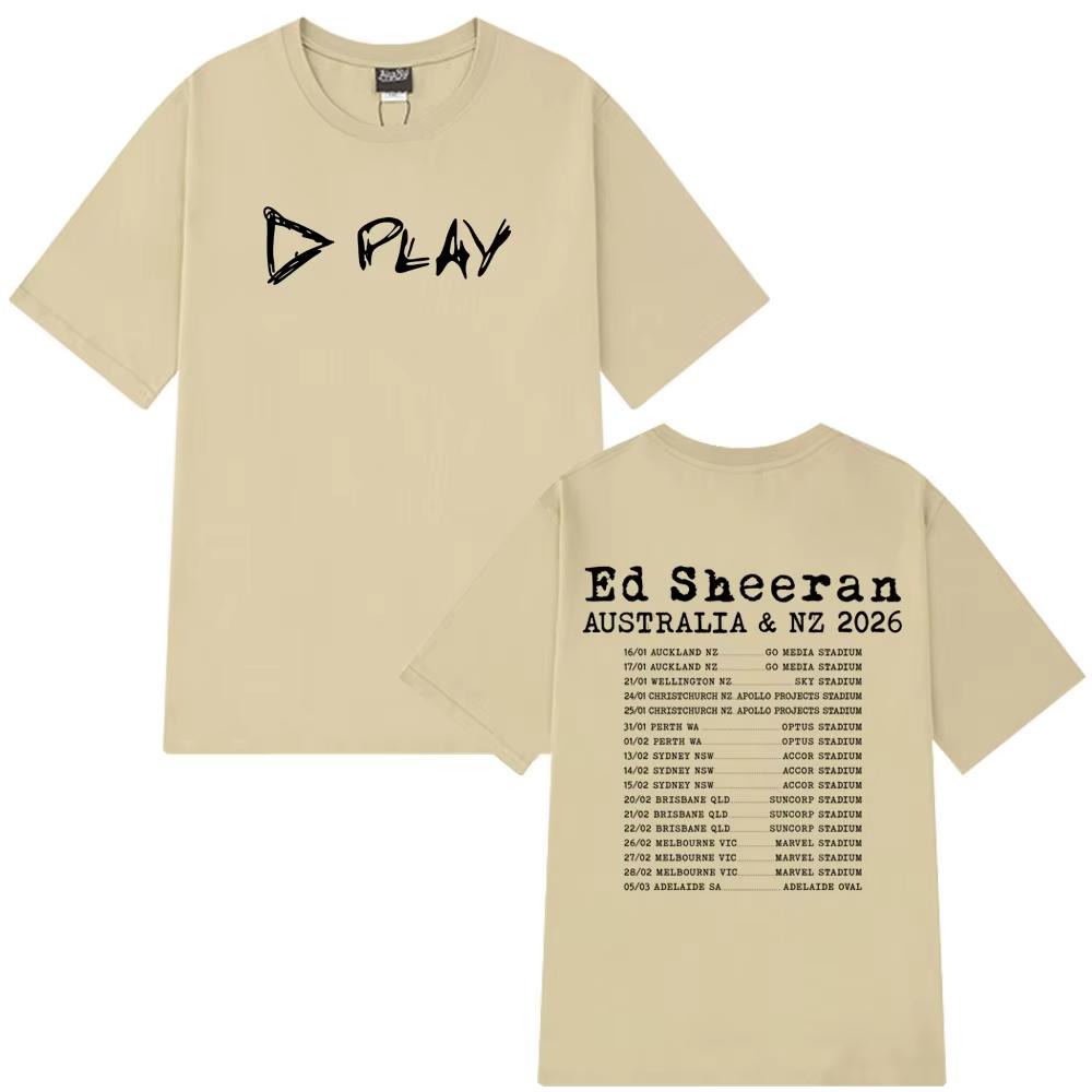 Ed Sheeran Loop Tour Australia and New Zealand 2026 Tour T Shirts Mens Women Fashion Tshirt Casual Hiphop Tshirts Streetwear