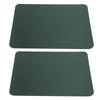 2Pcs Mouse Pad PVC Leather Waterproof Desk Mat Office Home Mice Protector 27x21cmBlack Green
