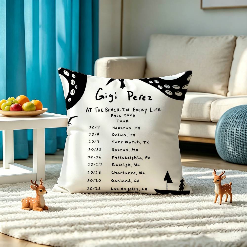 G-Gigi PerezS RAPPER Square Double-Sided printed Pillow Case Bedroom Bedside Pillow Sofa Cushion Cover