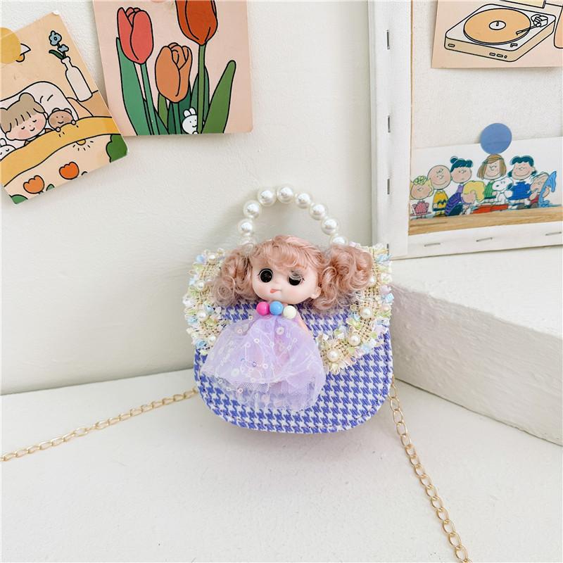 Cute Princess Children's Bag With Stylish Pearl Handle For Little Girls In Colorful Options