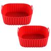 2Pcs Silicone Air Fryer Basket Tray Reusable Square Liner Pot for Air Fryer BPA-Free Replacement of Parchment