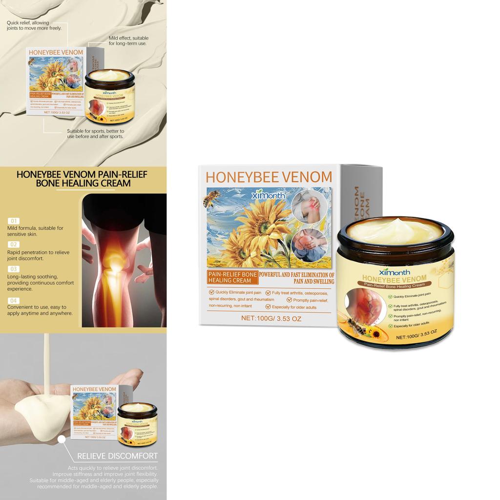 Ximonth Bee Venom Joint Care Cream Gentle Relief For Knee Discomfort And Daily Massage Therapy