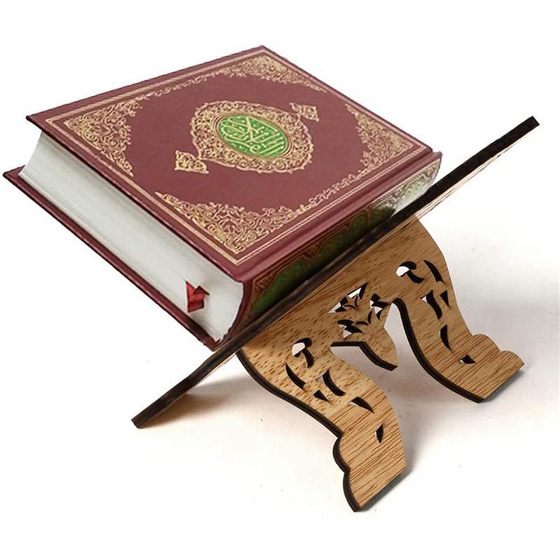 Good-2X Kuran Quran Koran Holy Book Stand Holder, Wooden Eid Al-Fitr Shelf For Islamic Books And Bible Reading, Islam Decor