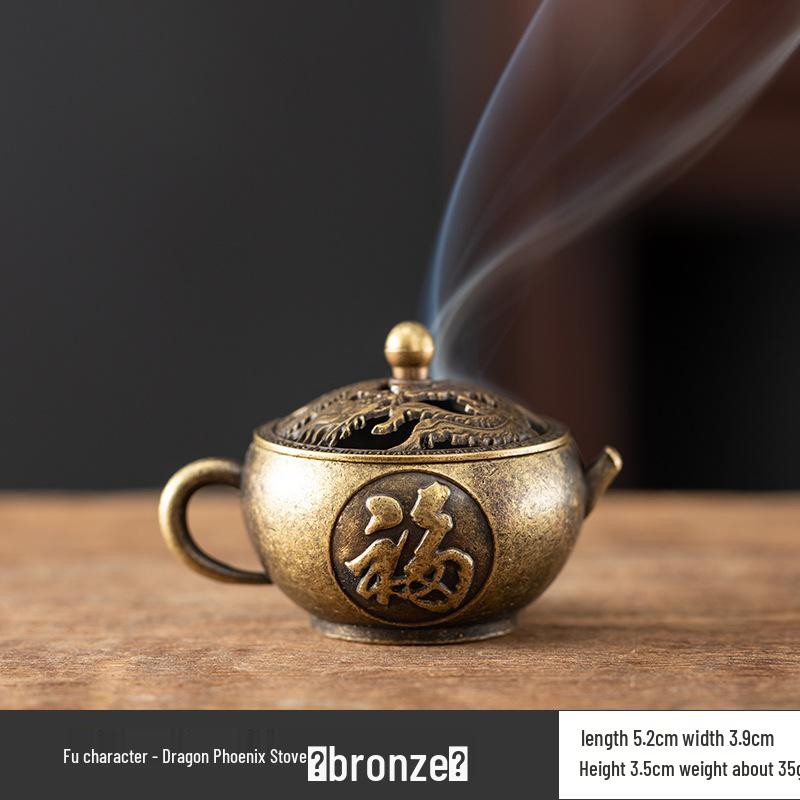 Vertical Baifu Hollow Creative Alloy Incense Burner - Office Decor