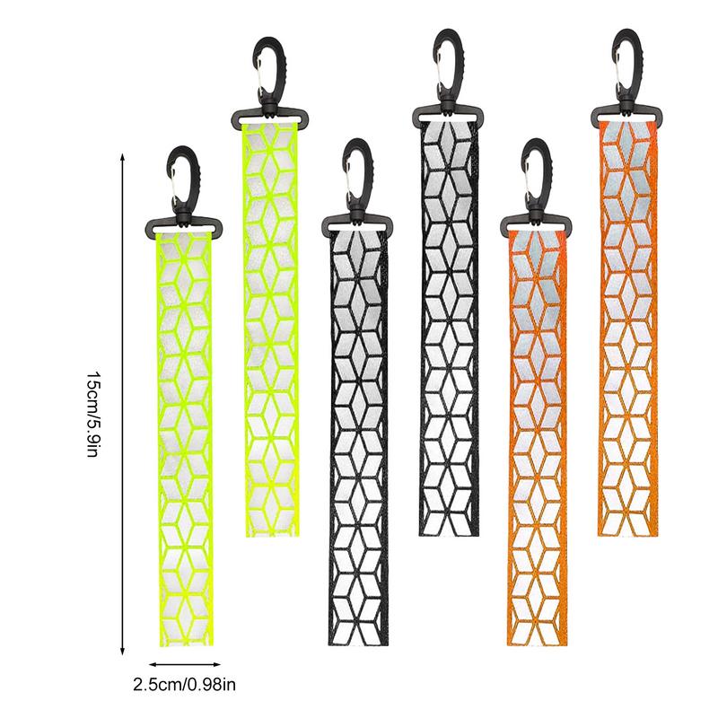 Safety Reflector Pendant Reflective Pendants Safety Key Chains Reflector Pendant Child Safety Bag Pendants Nylon Keychain Tags