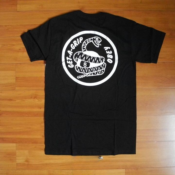 Get-A-Grip Pocket T-Shirt Loose Crew Neck Trendy Men's Women's Short Sleeve Versatile Vintage Alphabet Pattern T-Shirt