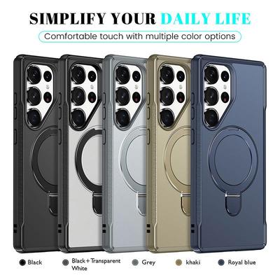 Samsung S25 Ultra Military-Grade Magnetic Stand Case - Anti-Drop, Skin-Feel Protection for S24 Ultra.
