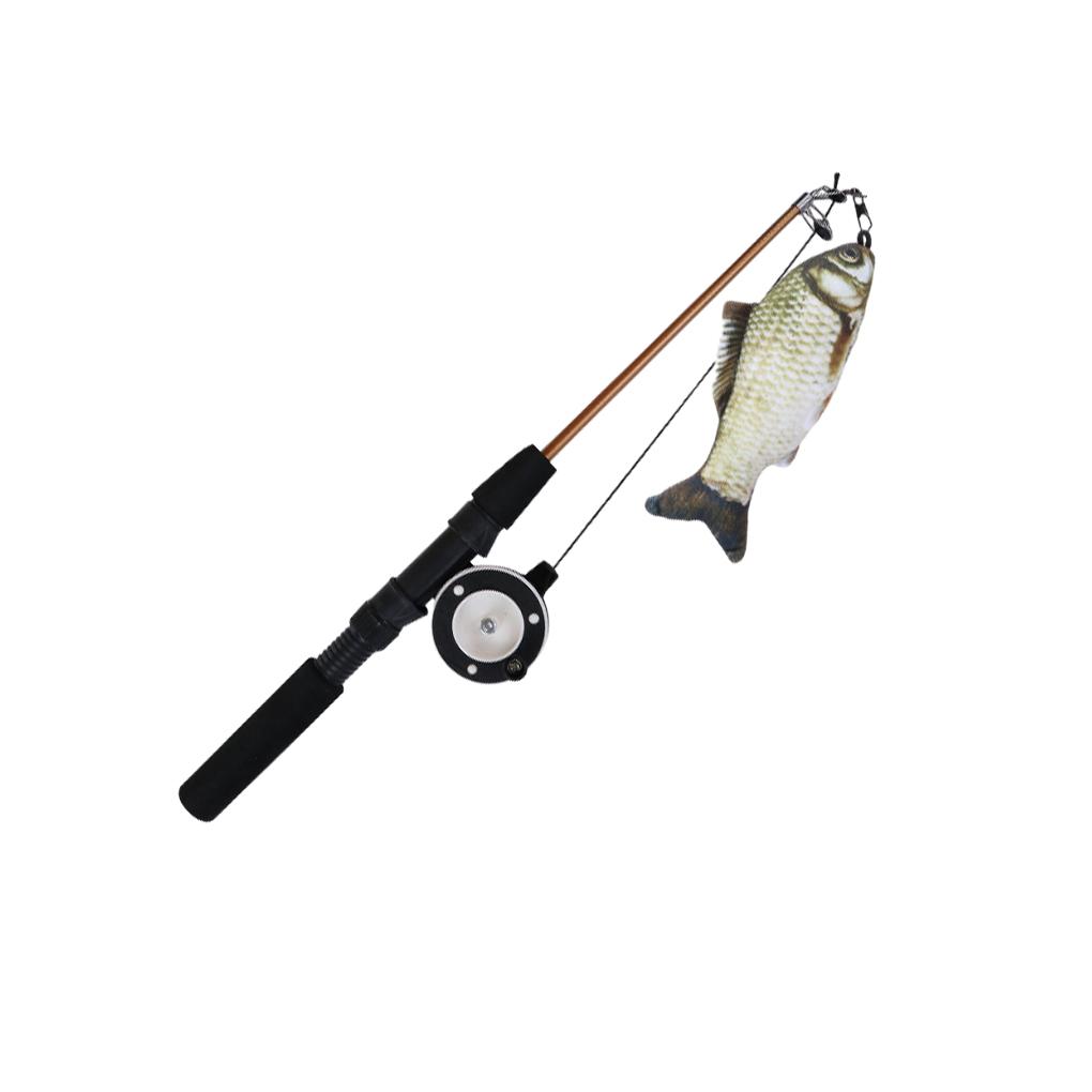 Healthy And Hygienic Fish Shaped Fishing Rod Cat Toy For Cats Wide Application Cat Fishing Rod Toy