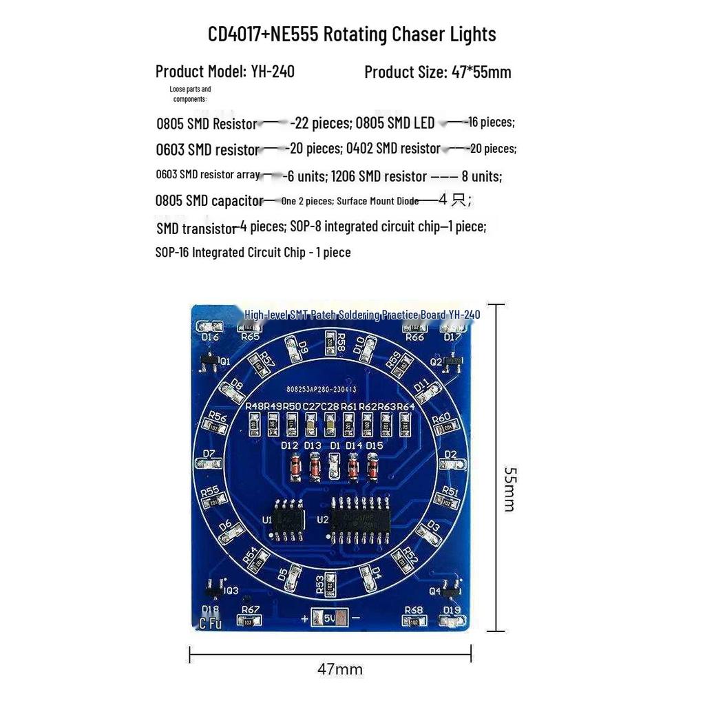 SMD Component Soldering Practice Board Kit – DIY Electronic Training for Electricians