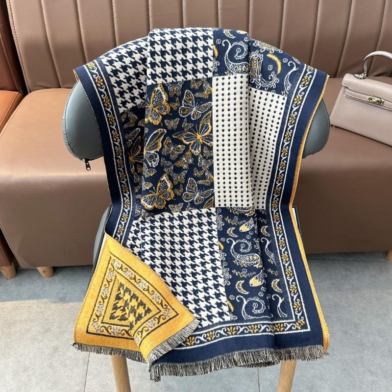 Autumn and winter temperament scarf women's high-end atmosphere retro versatile cashew nut flower skin-friendly, comfortable and warm scarf
