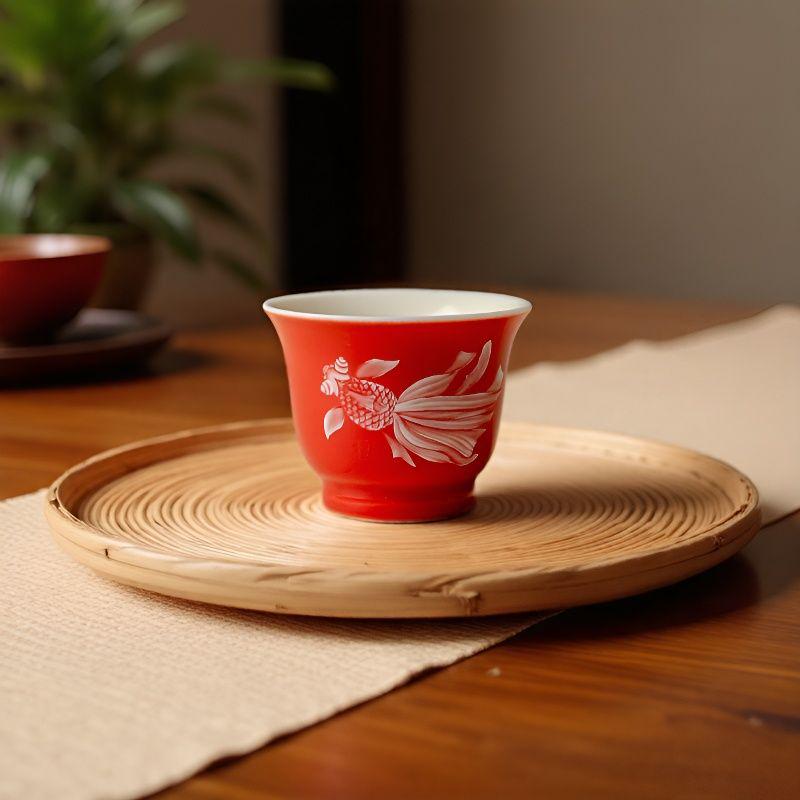 Like Fish in Water: Mòyú Glazed Ceramic Kung Fu Tea Tasting Cup
