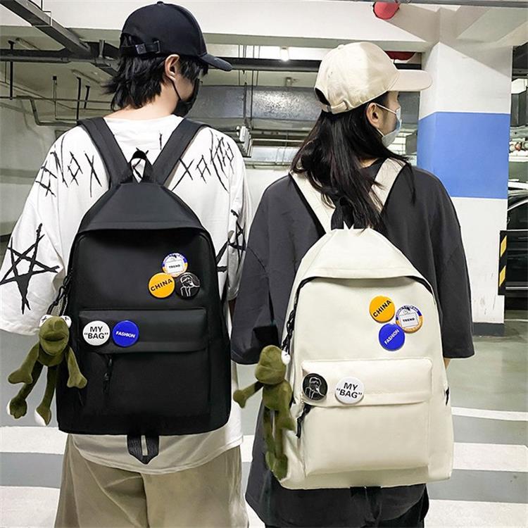Schoolbag Backpack Men's Simple Large Capacity Travel Backpack Leisure Japanese Junior High School High School Student School Bag 11 Inch
