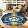 Round Rug Custom NameLeeds United Pattern Non Slip Carpet Home Floor Decor